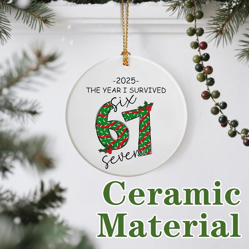 DUJITODOH 67 Christmas Ornament 2025 | Funny 6 7 Meme Ornament | Funny Christmas Ornaments 2025 | 67 Gifts for Kids Teens Gen Alpha | Stocking Stuffers for Teens - Image 5